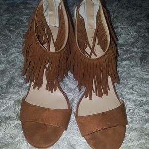 Torrid fringe ankle heels 13w